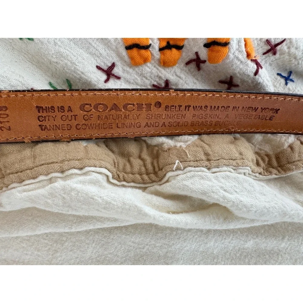 Vintage Coach Leather Belt Solid Brass Buckle Made in‎ NYC size 26